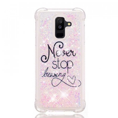 TPU Deksel Bling Quicksand for Galaxy A6 Plus (2018) - Never Stop Dreaming