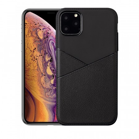 Lux TPU Deksel med PU-lær iPhone 11 Pro Max svart