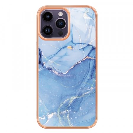 Fashion Premium TPU Deksel til iPhone 15 Pro - Blå Marmor
