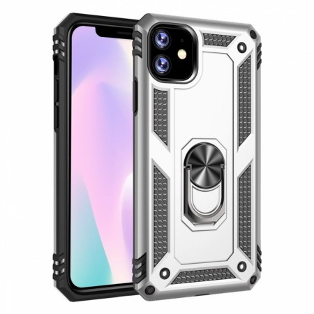 iPhone 11 Pro Max Ring Armor - Sølv