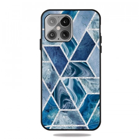 Lux TPU Deksel for iPhone 12/12 Pro - blå Marmor