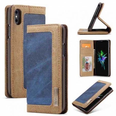 CaseMe canvas deksel for iPhone X/XS blå
