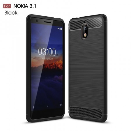 TPU Deksel Carbon Nokia 3.1 (2018) svart