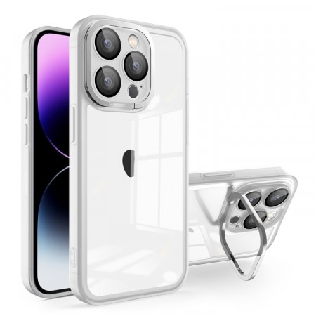 Tech-Flex Deksel med Kickstand for iPhone 15 Pro MagSafe sølv