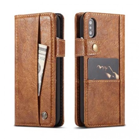 CaseMe Retro deksel for iPhone X/XS brun