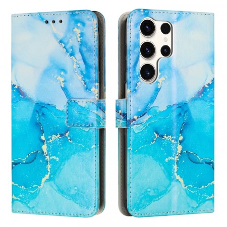 Lommebok deksel for Samsung Galaxy S25 Ultra 5G blå marmor