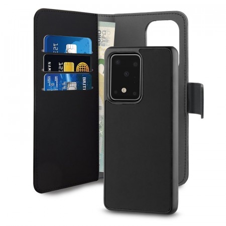Puro 2-i-1 Magnetisk Lommebok-deksel Galaxy S20 Ultra Svart