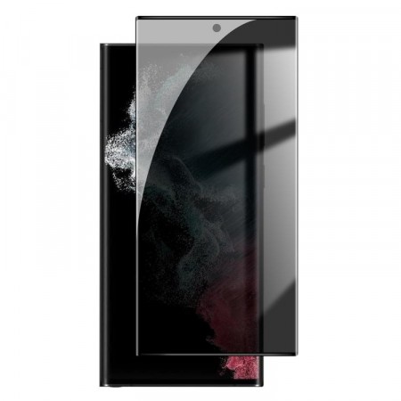 Kalebol Privacy skjermbeskytter buet Samsung Galaxy S22 Ultra 5G svart kant