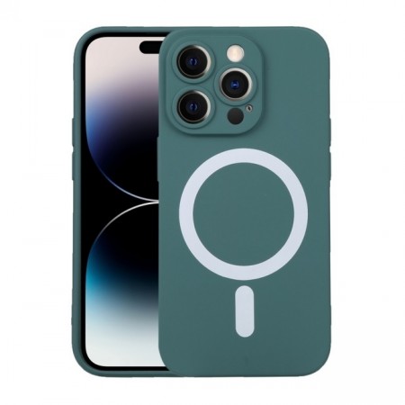 Tech-Flex TPU Deksel for iPhone 15 Pro med MagSafe Mørk grønn