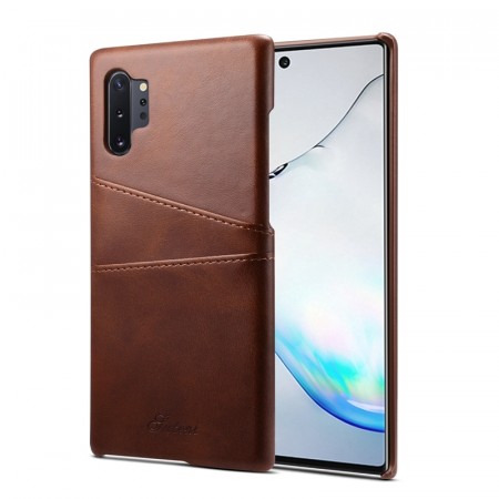 Lux TPU Deksel med PU-lær plass til kort Galaxy Note10+ Plus brun