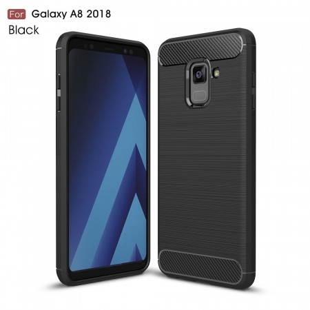 TPU Deksel Carbon Samsung Galaxy A8 (2018) svart