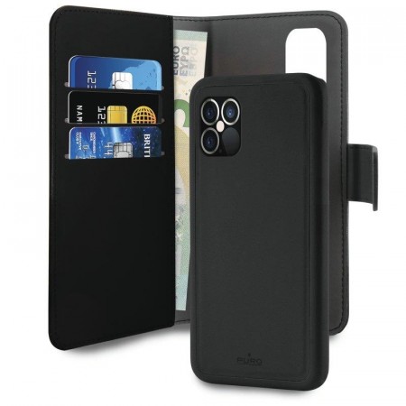 Puro 2-i-1 Magnetisk Lommebok-deksel iPhone 12 Pro Max svart