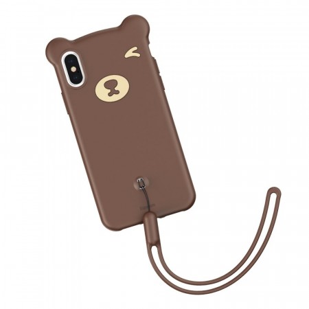 iPhone 8/7 Plus Cute Bear Silikon Deksel - Brun
