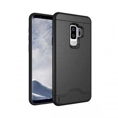 Lux Hybrid TPU + PC Deksel plass til kort Galaxy S9 Plus svart