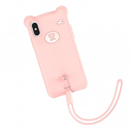 iPhone XS Max Cute Bear Silikon Deksel - Rosa