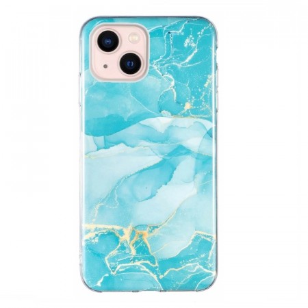 Fashion TPU Deksel iPhone 14/13 - Blå Marmor