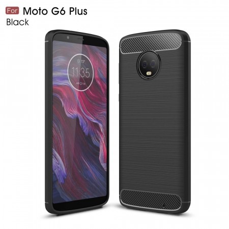 TPU Deksel Carbon Motorola Moto G6 Plus svart
