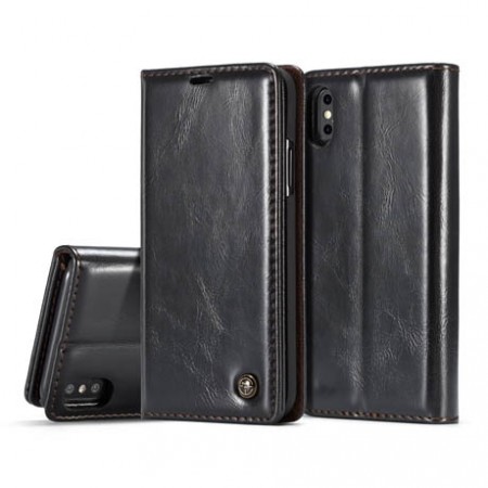 CaseMe flip deksel for iPhone X/XS svart