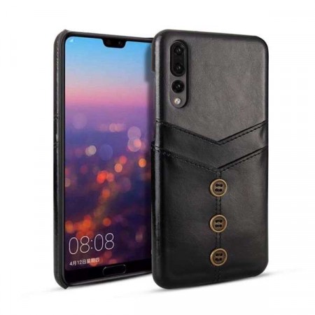 Lux TPU Deksel med PU-lær plass til kort Huawei P20 Pro svart
