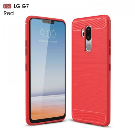 TPU Deksel Carbon LG G7 ThinQ rød