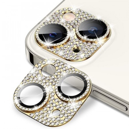 Enkay Hat-Prince glitter Kamerabeskyttelse Aluminium+Herdet Glass iPhone 15 / 15 Plus Gull