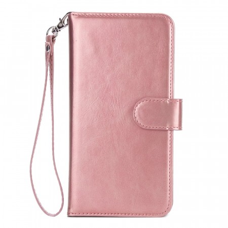 Lommebok deksel plass til 9 stk kort for iPhone X/XS Roségull