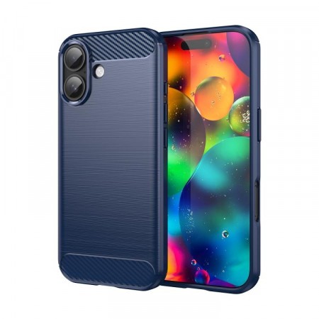 Tech-Flex TPU Deksel karbonfiber for iPhone 17 blå