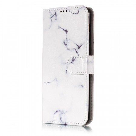 Lommebok deksel for Galaxy A8 (2018) - Hvit marmor