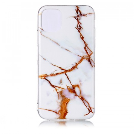 TPU Deksel for iPhone 11 Pro Max - Gull/Hvit Marmor