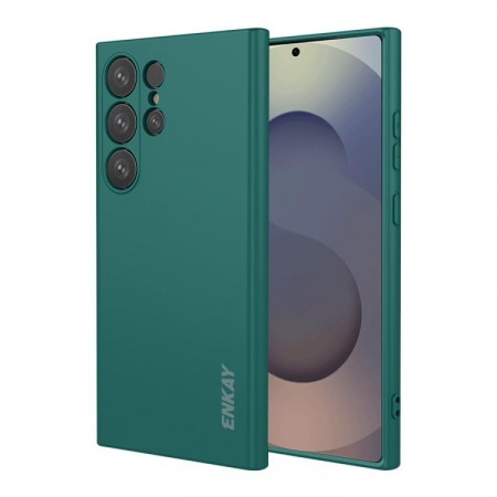 ENKAY Liquid Silikon deksel Samsung Galaxy S26 Ultra 5G - Mørk grønn