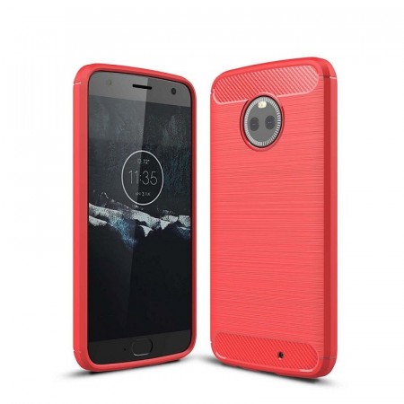 Tech-Flex TPU Deksel Carbon Motorola Moto X4 rød
