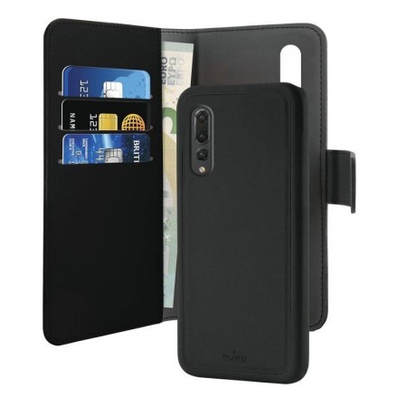 Puro 2-i-1 Magnetisk Lommebok-deksel Huawei P30 Lite svart