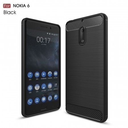 TPU Deksel Carbon Nokia 6 svart