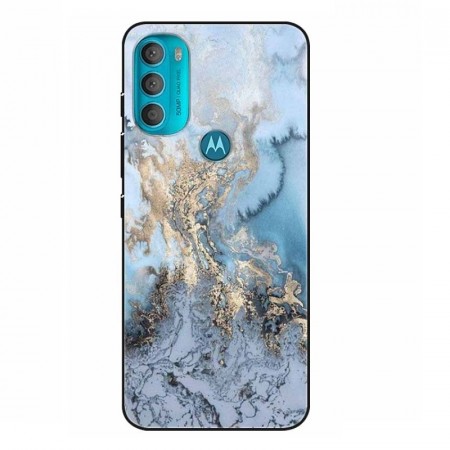 Fashion TPU Deksel Motorola Moto G51 5G - Blå marmor