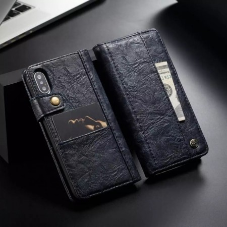 CaseMe flip Retro deksel for iPhone XS Max svart