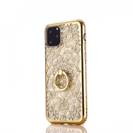 Diamond Flower TPU Deksel for iPhone 11 - Gull