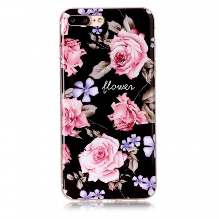 TPU Deksel iPhone 7 Plus/8 Plus - Rosa Blomster