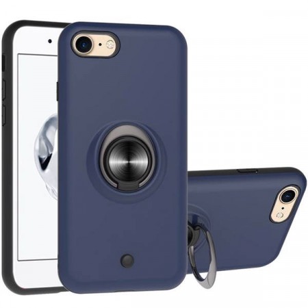 TPU + PC Deksel magnetisk Ring Grep iPhone 7/8/SE (2020) mørk blå