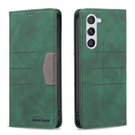 Binfen Lommebok deksel Stitching for Samsung Galaxy S23+ Plus 5G grønn