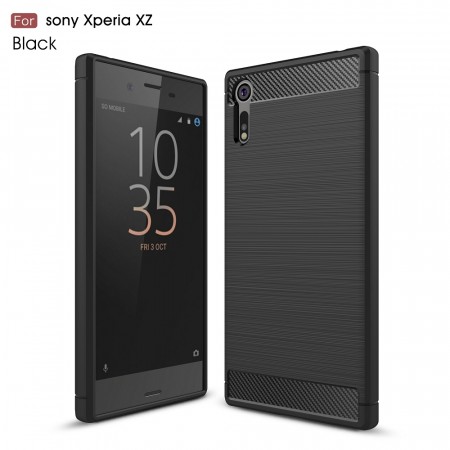 TPU Deksel Carbon for Sony Xperia XZ / XZs svart