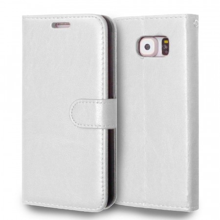 Lommebok deksel for Samsung Galaxy S6 hvit