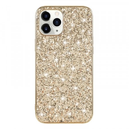 Fashion TPU Deksel Glitter Powder iPhone 12 Pro Max - Gull