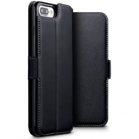 iPhone 8/7 Plus Low Profile Lommebok Deksel - Svart