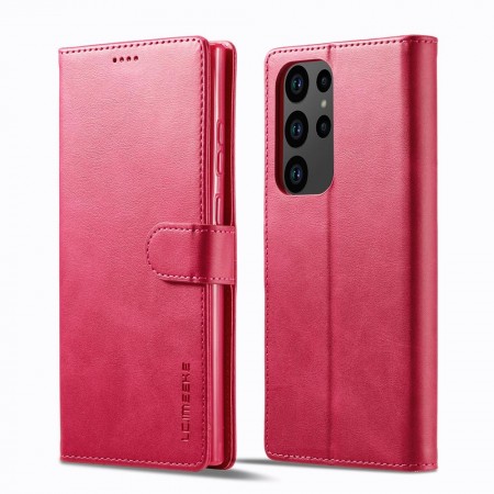 LC.IMEEKE Lommebok deksel for Samsung Galaxy S23 Ultra rosa