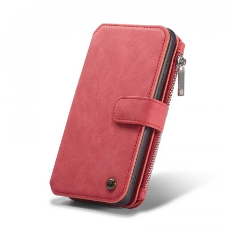 CaseMe 2-i-1 Lommebok deksel Samsung Galaxy S22 Ultra 5G rød