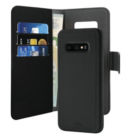 Puro 2-i-1 Magnetisk Lommebok-deksel Galaxy S10e Svart