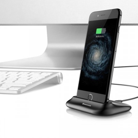 Baseus Little Volcano 8 Pin iPhone Bordlader svart