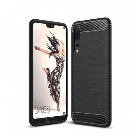 TPU Deksel Carbon Huawei P20 Pro svart