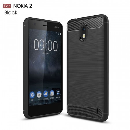 TPU Deksel Carbon Nokia 2 svart
