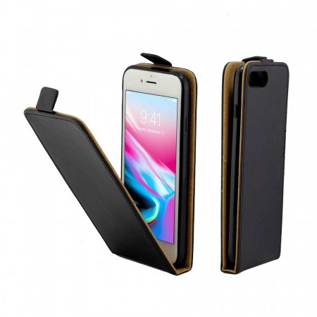 Lommebok deksel Vertikalt Flipp for iPhone 7 Plus/8 Plus svart